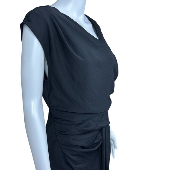 Helmut Lang Flash Draped Twist Sheath Dress Sz 6 Sleeveless Lagenlook Goth - Picture 8 of 16